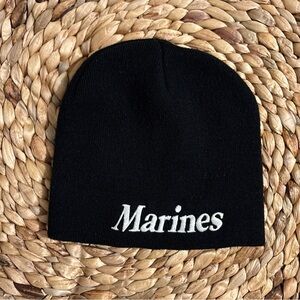 Adult Black Marines Beanie OS